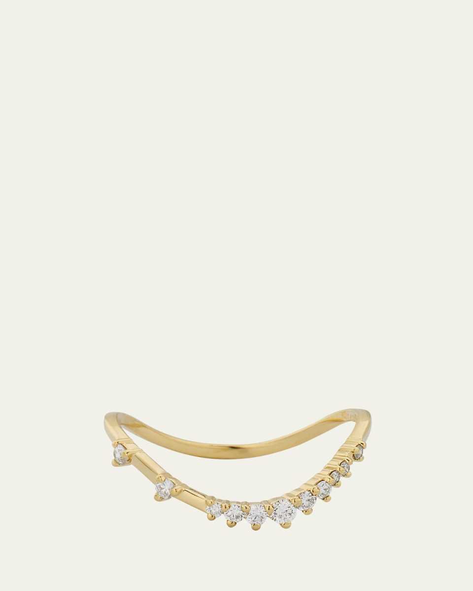 Curved Solo Diamond Constellation Ring